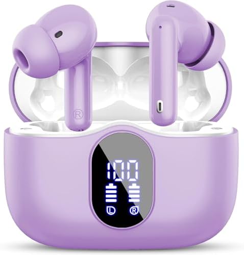 Revolutionary Bluetooth 5.4 Wireless Earbuds with Advanced Noise Cancellation and IP7 Waterproof Design – 36-Hour Playtime for Nonstop Audio Bliss – Immersive Bass Stereo Sound Perfect for Sports, Workouts, and Everyday Use – Sleek White Aesthetic Enhances Compatibility with Laptops, Tablets, and Smartphones