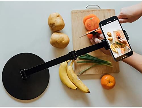 Ultimate Ergonomic Multi-Angle Phone Stand – Adjustable Holder for 3.5-11″ Devices, Ideal for Video Calls, Streaming, and Creative Recording – Lightweight, Portable Black Design for Enhanced Stability and Comfort