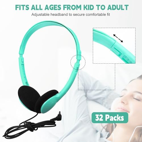 Transform Your Classroom Audio with Konohan 30 Pack Kids Headphones – Adjustable Wired Headset for Enhanced Learning, Lightweight Comfort, and Durable Design for All Ages – Perfect for Educational Use with 3.5 mm Jack Compatibility