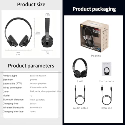 Revolutionary Wireless Bluetooth Over-Ear Headphones – V5.0 for Exceptional Lossless Audio, Ergonomic Comfort, 24-Hour Playtime, and HD Microphone for Clear Calls – Perfect for Gym, Gaming, and Mobile Use – Unmatched Sound Experience for Active Lifestyles