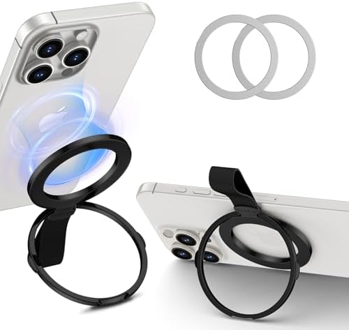 Revolutionary Magnetic Phone Grip Stand for i Phone 16 Series – 2-Pack Magsafe Kickstand & Ring Holder for Secure Handling, Effortless Wireless Charging, & Hands-Free Viewing – Compatible with i Phone 15 & 16 Models – Elevate Your Smartphone Experience with Durable Design & Sleek Aesthetics
