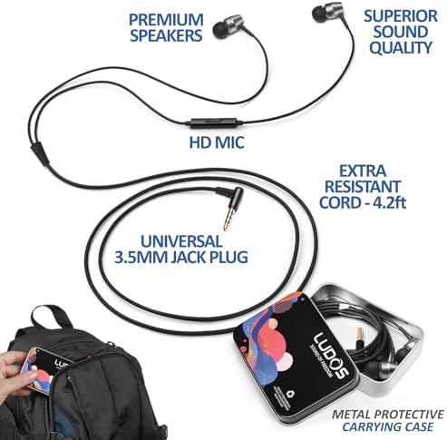 LUDOS OMNITONE USB-C Earbuds – Rich Sound Quality & Comfortable Fit for i Phone 16 & Samsung Galaxy S24 – Noise-Canceling Technology, Ergonomic Design, 5-Year Warranty – Turquoise – Perfect for Music, Gaming, and Calls with Quick USB-C Connectivity and Wide Device Compatibility