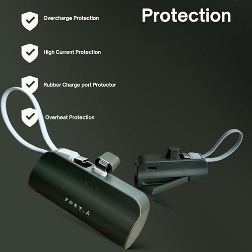 Ultra-Compact 5000 m Ah Fast Charging Power Bank with Dual Ports – Essential Mini Charger for i Phone and Type-C Devices with Built-In Kickstand – Travel-Friendly Power Solution for Samsung, Google, and Android Smartphones – Engineered for Optimal Performance and Portability