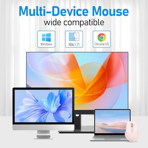 Elevate Your Workspace with the Chic Pink Wireless Bluetooth Side Scroll Mouse – Ergonomic Multi-Device Compatibility, Silent Click Technology, and Smart Flying Scroll for Effortless Navigation on Laptops, i Pads, and Mac Books – Perfect for Comfort and Style Seekers!