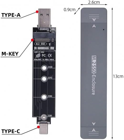 High-Speed xiwai USB 3.0 to NVMe M-Key M.2 NGFF SATA SSD External Converter Adapter with RTL9210 B Chipset – Ultimate Data Transfer Solution for On-the-Go Storage Expansion