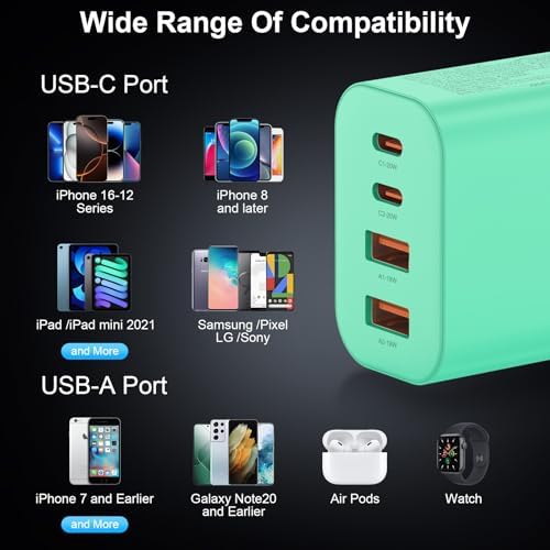 High-Speed USB C Charger Block 3-Pack – 40 W 4-Port Power Adapter for Quick Charge & Power Delivery, Compatible with i Phone 16/15/14/13/12/11/Pro Max & Tablets, Compact Wall Plug for Efficient Multi-Device Charging – Optimal Safety Features & Sleek Design