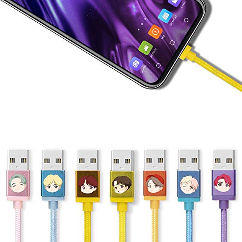BTS Tiny TAN MFi Certified USB Charging Cable for i Phone 15/Pro/Pro Max/i Pad – Fast, Durable, and Stylish K-Pop Accessory for A.R.M.Y Fans