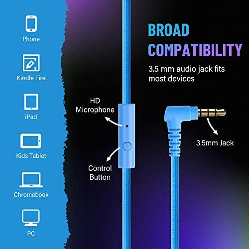 Rockpapa Ultra-Light Foldable Wired Headphones with Integrated Microphone – Premium Stereo Sound for All Ages, Perfect for Travel with Tangle-Free Cord and 3.5 mm Compatibility – Sleek Black/Grey Design for Everyday Listening and Virtual Meetings