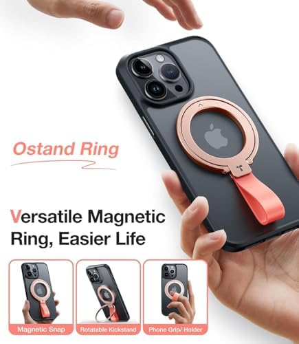 TORRAS 2025 Gen 5.0 Magnetic Phone Grip Holder & Kickstand – Premium Rose Gold Accessory for i Phone 11-16, Samsung, and Google Devices – Enhanced Magnetic Grip & Versatile Hands-Free Viewing – Ideal for Collapsible Phone Support and On-the-Go Convenience