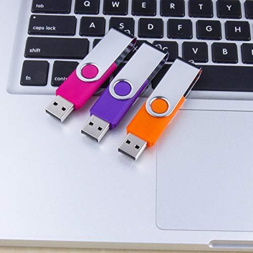 Vibrant 64 GB USB Flash Drive Pack – 5 Colorful Metal Swivel Thumb Drives with LED Indicator & Lanyards for Easy Portability – Ideal for Students & Professionals Seeking Reliable Data Storage Solutions