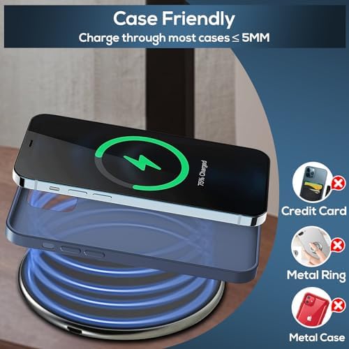 Effortless 10 W Dual Coil Qi Wireless Charging Stand – Premium USB-C Fast Charger for i Phone & Samsung Galaxy – Sleek Design with Over-Heat Protection, Perfect for Home & Office Use