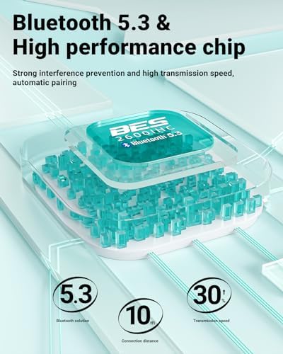 ACEFAST T9 True Wireless Bluetooth Earbuds – Advanced 5.3 Connectivity with Enhanced ENC Noise Cancellation for Optimal Sound Experience, 30-Hour Battery Life, and IPX4 Waterproof Design – Elegant White Finish with Integrated Microphone and LED Battery Display for Effortless Calls and Music Enjoyment Anywhere