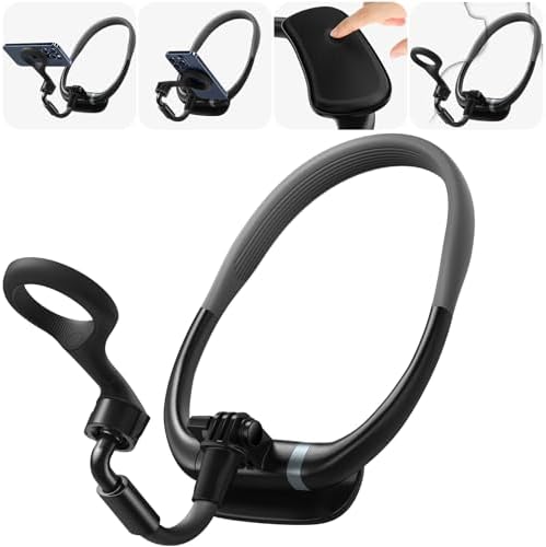 Hands-Free MP-MALL Magnetic Neck Phone Holder with Adjustable Chest Strap – Versatile Stand for i Phone 15, 14, 13, 12 & Android – Perfect for Content Creators, Travelers, and Vloggers – Lightweight, Durable, and Comfortable Design for Effortless Video Recording on the Go
