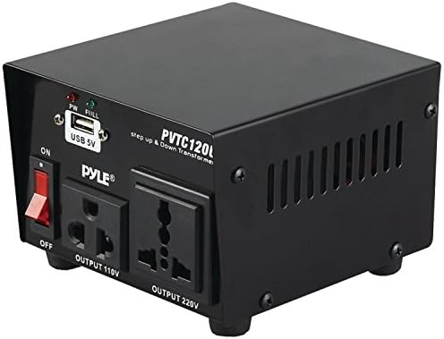 Pyle 500 W Universal Voltage Converter with USB Port – Essential Travel Adapter for Global Voltage Compatibility, Step-Up & Step-Down Functionality, Enhanced Safety Features, and Rapid Device Charging for Seamless International Connectivity