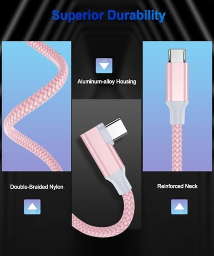Elebase Right Angled USB Type C to C 100W Cable 6.6FT with USB A Adapter,90 Degree Power Delivery Fast Charging PD Charger Cord for MacBook Mac Pro,iPad 10 10th Air 4 4th 5 5th Mini 6 6th Generation – Enhanced Compatibility and Speed