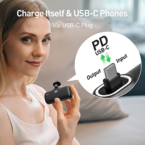 Compact i WALK 4,800 m Ah Portable Charger – High-Speed 18 W PD Power Bank with Built-in USB-C for Seamless Charging of i Phone 15/16/Pro/Max & Samsung Galaxy S25/S24/S23 – Ideal Travel Companion for On-the-Go Power Solutions