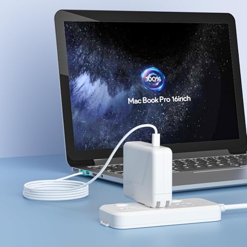 70 W Magnetic T-Tip Charger for Mac Book Pro & Air – Enhanced Compatibility with 14″ (2021-2023) and 13/15″ (2022-2024) Models – Includes 6.6 FT Braided USB-C Cable for Fast, Reliable Charging – Safe, Compact Design with Built-in IC Chip Protection – Perfect for Travel & Everyday Use – 30-Day Satisfaction Guarantee