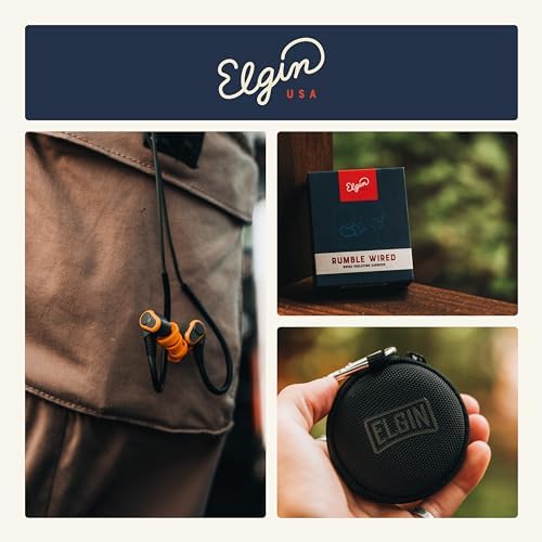 Elgin Rumble Industrial Earplug Headphones – OSHA Compliant Noise-Isolating In-Ear Earbuds with 27 d B NRR, Waterproof IP67 Rating, Integrated Mic for Hands-Free Calls, 3.5 mm Jack for Universal Device Compatibility – Premium Hearing Protection for Noisy Work Environments