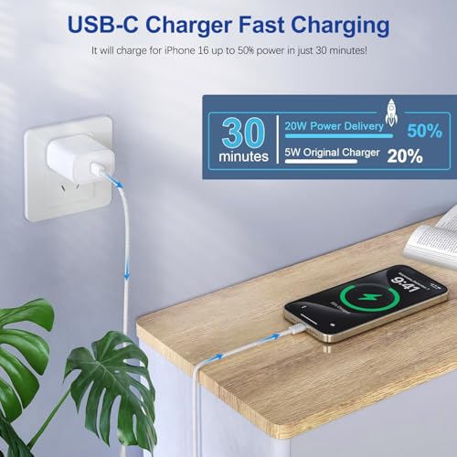 Ultimate Dual-Pack Fast Charger for i Phone 16/15 & i Pad – 6 FT Durable USB-C Woven Cables with Tangle-Free Design for i Pad Pro, Air, Mini & More – Unmatched Charging Speed & Enhanced Compatibility for Home or Travel Use