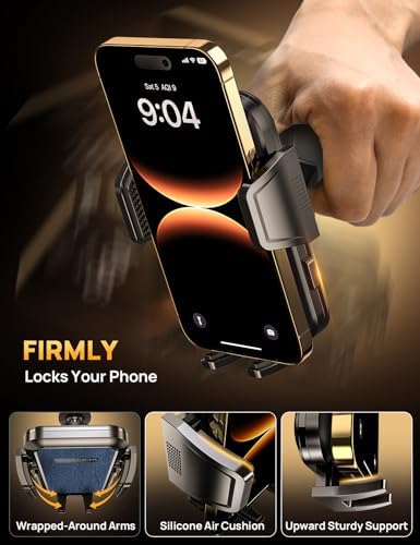 Universal CD Slot Car Phone Mount by GUANDA TECHNOLOGIES – Premium Adjustable Anti-Slip Holder for i Phone & Android Devices with Versatile Air Vent Clip for Safe Navigation and Enhanced Accessibility