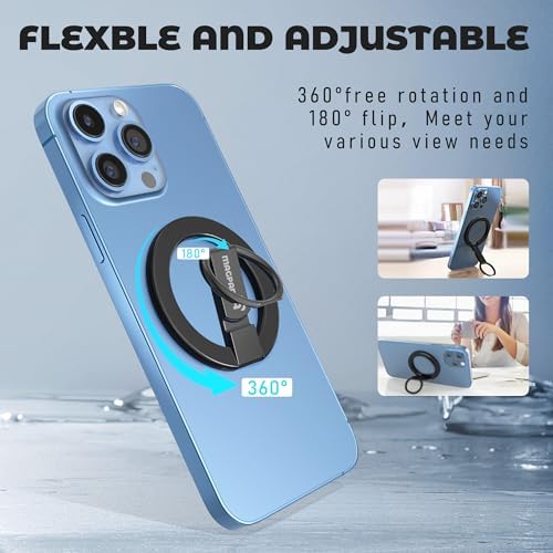 Glamorous Diamond White Magnetic Phone Ring Holder for Mag Safe – Chic Glitter Grip with Versatile Adjustable Kickstand for i Phone 12-16 Pro Max Plus – Ultimate Stability and Effortless Connectivity for Enhanced User Experience