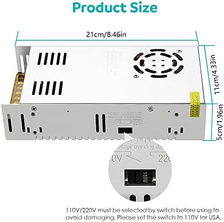 Aclorol 5 V 70 A Universal Power Supply – 350 W High-Efficiency AC to DC Transformer for LED Strips, CCTV Cameras, and Security Systems – Versatile Power Adapter with Rapid Switching Technology and Enhanced Compatibility for Optimal Device Performance
