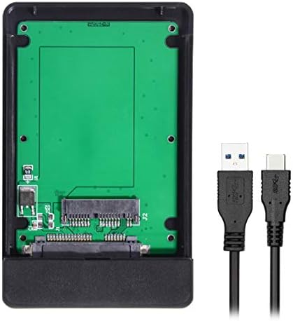 JSER USB 3.1 Type-C to 1.8 Inch Micro SATA SSD Enclosure – High-Speed 5 Gbps External Hard Drive Case for Seamless Data Transfer and Enhanced Compatibility – Tool-Free Setup for Effortless Storage Expansion and On-the-Go Use