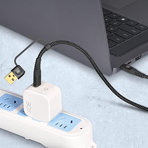 6.6 ft USB Type C Charger Cable – 100 W Power Delivery Fast Charging for i Phone 16/15 Pro Max, Mac Book, i Pad Pro/Air & Samsung Galaxy S24/S23/S22 – Durable Nylon Braided 2-in-1 USB C to C Design for Optimal Compatibility and Speed