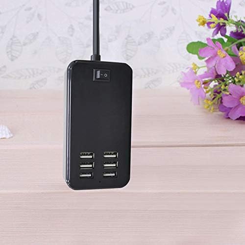 High-Efficiency 6-Port USB Charging Station – Advanced Multi-Device Power Hub with Integrated On/Off Switch – Sleek Black Finish for Seamless Charging of Smartphones, Tablets, and More – Perfect for Home & Office Environments