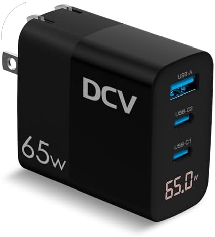 Experience unparalleled charging versatility with the DCV 65 W Ga N USB C Charger – a robust 3-Port Fast Charging Block featuring an innovative LED Digital Display. Engineered for optimal performance, this wall charger delivers rapid charging capabilities for your Mac Book, i Phone 15/14/13, i Pad Pro, Galaxy S23/S22, and Note 20/10. With an impressive output of 65 W, it supports PD, PPS, and QC 3.0 technologies, ensuring seamless compatibility across devices. The foldable design enhances portability, making it the ideal companion for your on-the-go lifestyle. Monitor your power usage at a glance with the integrated LED display, while advanced safety features protect against overheating and overcharging. Elevate your charging experience today with this sleek, durable solution that empowers you to charge multiple devices simultaneously without compromising speed or safety. Perfect for home, office, or travel, the DCV 65 W USB C Charger is your gateway to efficiency and reliability in device charging.