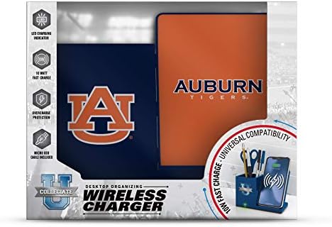 NCAA Unisex Fast Wireless Charging Stand & Desk Organizer – Stylish Multi-Device Charger for Sports Enthusiasts, Efficient Workspace Solution with Built-in Accessory Compartments
