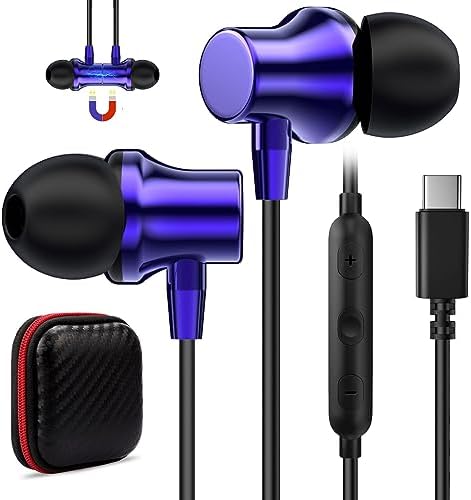 COOYA USB C Headphones – Premium Wired Earbuds with Enhanced Bass Stereo Sound & Noise-Canceling Technology for i Phone 16 Plus, Samsung S25 Ultra, Pixel 9, and More – Magnetic Design for Easy Storage, Ergonomic Comfort, and Crystal-Clear Calls – Perfect for Music, Gaming, and Professional Use