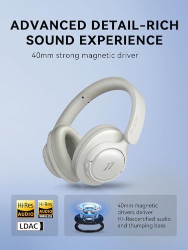 1 MORE Sono Flow SE HQ31 Wireless Bluetooth Headphones – Premium Over-Ear Design with Advanced Noise Cancellation, 90 Hours of Uninterrupted Playtime, and Hi-Res Audio Clarity for Gaming, Travel, and Work – Ergonomic Comfort in Sleek Black Finish with Superior LDAC Support
