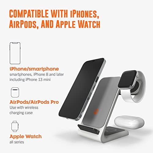 Effortlessly Charge All Your Devices with the STM Charge Tree Swing 3-in-1 Qi-Certified Wireless Charging Station – Fast 15 W Multi-Device Power Hub for i Phone, Samsung, Android, Air Pods & Apple Watch – Sleek Black Design Perfect for Home or Office Use – Streamline Your Charging Routine and Eliminate Clutter while Enjoying Safe, Reliable Power for All Your Essentials.