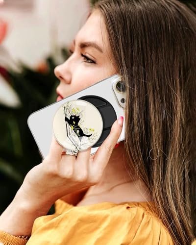 Chic Mushroom Mag Safe Phone Grip for Women – Trendy Ring Kickstand Holder for i Phone 16/15/14/13/12 Series – Stylish, Secure, and Functional Accessory for Texting, Selfies, and Streaming – Lightweight, Durable Design for Everyday Use