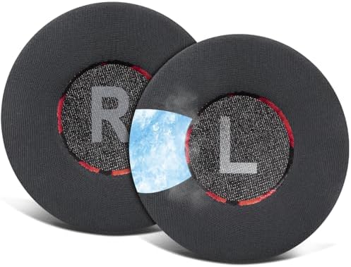 SOULWIT Premium Cooling Gel Earpads for Jabra Move/Elite 25 h Wireless Headphones – Advanced Noise Isolation Foam with Breathable Ice Silk Fabric for Ultimate Comfort and Superior Sound Quality – Elegant Black Gold Aesthetic Upgrade