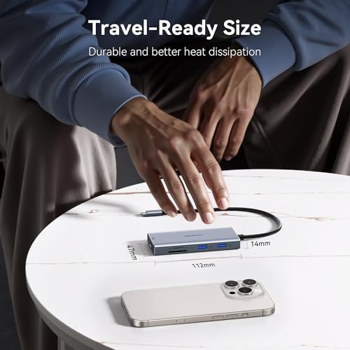 Transform Your Workspace with the Ultimate 9-in-1 USB C Hub Multiport Adapter for Mac Book Pro & Air – High-Speed 4 K HDMI Output, 100 W Power Delivery, and Effortless Connectivity for i Pad Pro, i Mac, and More – Enhance Productivity with 5 USB Ports and SD/TF Card Reader for Seamless Data Transfer and File Access
