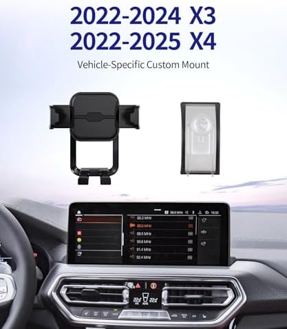 Ultimate 360° Rotating Car Phone Holder for 2022-2024 BMW X3 & 2022-2025 BMW X4 – Premium Mobile Device Mount for Effortless Hands-Free Navigation and Stylish Interior Enhancement, Quick No-Tool Installation, Compatible with All Smartphones