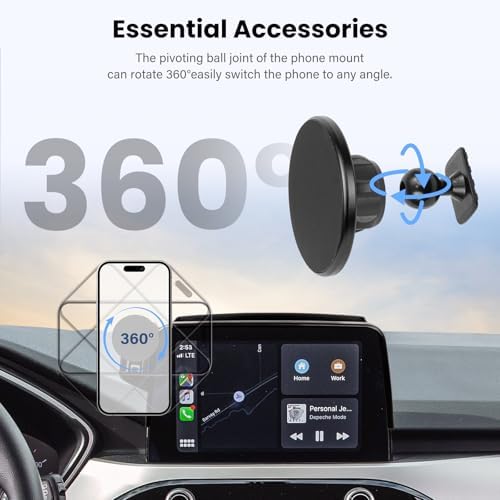 Magnetic Car Phone Holder for Mercedes CLA, GLA, A-Class (2015-2019) – Enhanced 360° Rotating Mount with Mag Safe Compatibility for Safe Navigation and Hands-Free Calling – Ideal for 8-Inch Displays – Elevate Your Driving with Superior Stability and Chic Aesthetics