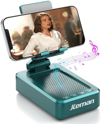 Transform Your Multimedia Experience with the JTEMAN Adjustable Tablet Stand Featuring Bluetooth Speakers – Versatile Kitchen Gadget and Perfect Gift for Him or Her – Wireless Charging Station for Phones and Tablets, Enhanced Compatibility for All Devices