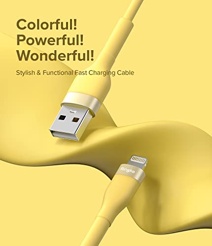 Elevate Your Charging Experience with the Ringke 6.6 FT USB to Lightning Pastel Charger Cable – Purple | Fast Charging & Enhanced Durability for i Phone, i Pad, Air Pods | Tangle-Free Design for Effortless Connectivity in Style