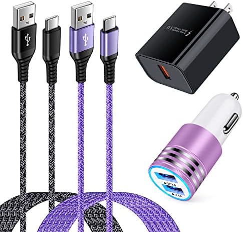 S25 Ultra Quick Charge 3.0 Wall Charger Block with C Cable & Car Plug – Fast Charging Solution for Samsung Galaxy Devices – 18 W Rapid Charger for Efficient On-the-Go Power – Optimal Compatibility with S25+, S24 Ultra, S24 FE, A Series, and More – Compact Design for Maximum Portability & Performance