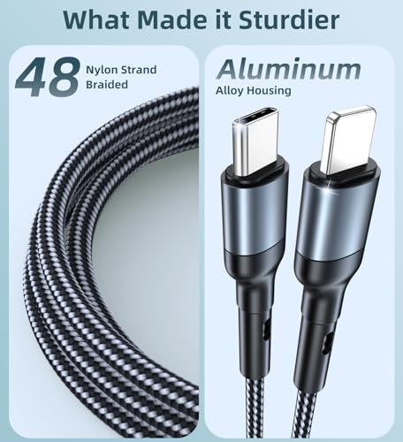 4 FT USB-C Multi-Device Charging Cable Duo for Apple Watch and i Phone – Superior 3-in-2 Charging Solution for i Watch Models and i Phone 16/15/14/13/12/11 & Galaxy S23 – Enhanced Rapid Charging, Exceptional Durability, and Total Convenience for Mobile Users