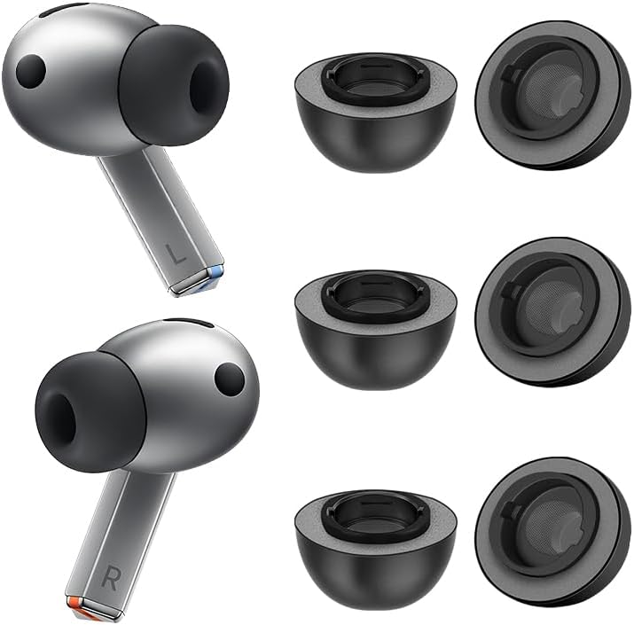 Elevate Your Sound: Premium Memory Foam Ear Tips for Samsung Galaxy Buds3 Pro – Unmatched Comfort & Advanced Noise Isolation with Silicone Shield Design (Medium, Bold Orange) – Essential Accessory for Superior Audio Clarity and Secure Fit