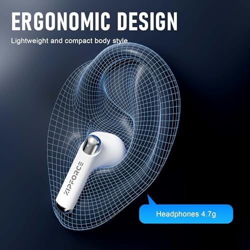 ZIPFORCE True Wireless Earbuds – Cutting-Edge Bluetooth 5.3 with 4-Mic Noise Cancellation for Enhanced Call Quality, IPX6 Waterproof for Active Use, 40-Hour Extended Battery Life, Touch Controls – Perfect for Audiophiles and Fitness Enthusiasts Seeking Superior Sound Performance