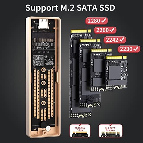 Transform Your Storage with the SAN ZANG MASTER M.2 SATA SSD Enclosure – High-Speed USB C 3.1 Gen2 to SATA 3.0 (6 Gbps) for 2230/2242/2260/2280 SSDs, Enhanced Data Transfer & UASP Trim Support, Sleek Aluminum Design for Portability and Durability