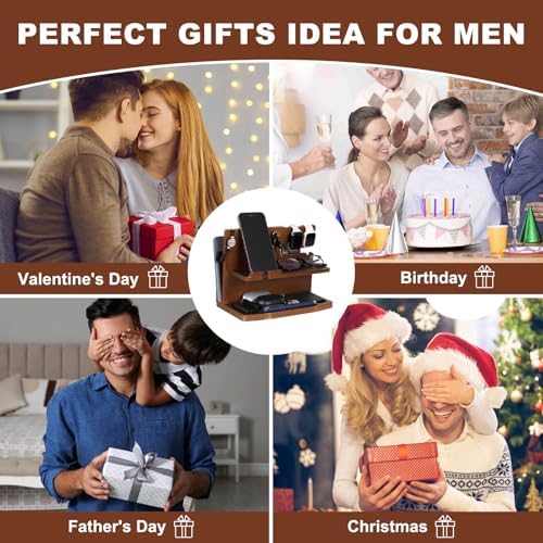 Premium 3-in-1 Wooden Charging Stand for i Phone 16/15/14/13/12 & Apple Watch – Ultimate Nightstand Organizer for Men – Ideal Gift for Dad, Husband, Boyfriend, or Son – Enhanced Speed & Compatibility with Air Pods – Perfect for Father’s Day, Anniversaries & Holidays – Stylish & Functional i Phone Charger Station for All Apple Devices – A Must-Have Tech Accessory for the Modern Man – Elevate Your Gifting with This Unique Natural Wood Design – Effortlessly Charge Your i Phone, Apple Watch, and Air Pods in One Sleek Station – Standby Mode Convenience Meets Aesthetic Appeal – Perfect for Home or Office Use – Impress Your Loved Ones with a Thoughtful and Practical Gift that Combines Style and Utility – The Go-To Choice for Apple Enthusiasts Seeking Quality & Performance in Charging Solutions.