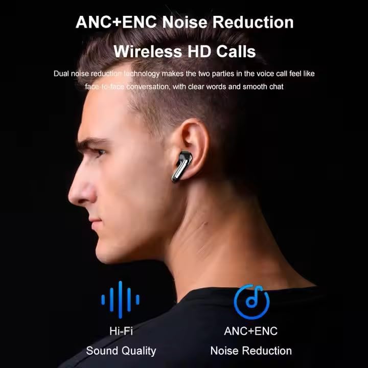 Premium Wireless Earbuds with Hi-Fi Sound – 36-Hour Battery Life, Cutting-Edge Noise Cancellation, Ergonomically Designed for Ultimate Comfort, 300 m Ah Portable Charging Case with LED Indicator, Universal Device Compatibility for Effortless Connectivity and Streaming