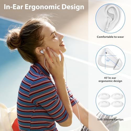 COOYA USB C Hi-Fi Stereo Earbuds – Ultra-Lightweight In-Ear Headphones with Built-In Mic & Volume Control for i Phone 16 Pro Max, i Pad 10, Galaxy A16, S25 Ultra – Ergonomic Design for All-Day Comfort & Exceptional Sound Quality Across Devices