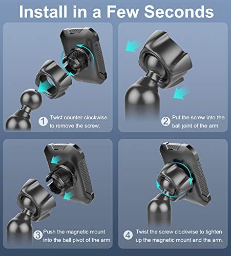 OQTIQ Magnetic Phone Cup Holder for Car – Versatile Adjustable Height & Multi-Angle Design – Effortless One-Hand Operation for i Phone, Samsung, Google & More – Sleek Black Finish for Modern Interiors – The Ultimate Hands-Free Driving Experience